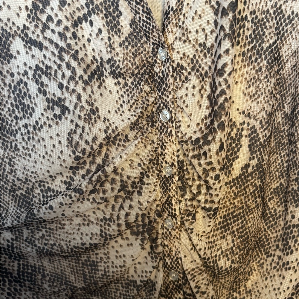Cable & Gauge Snake Print Blouse in Brown and Black - Picture 3 of 4